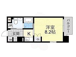 オレンジTサイド 1Kの間取図画像