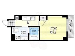 LiveCasa田辺 1Kの間取図画像