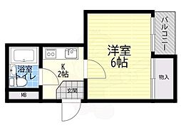 サンコーハイツ 1Kの間取図画像