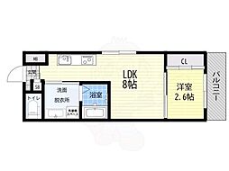 大阪市東住吉区西今川1丁目マンション 1LDKの間取図画像