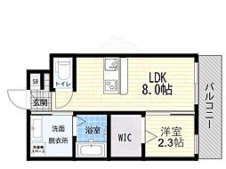 大阪市東住吉区西今川1丁目マンション 1LDKの間取図画像