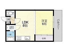 シャトー吉崎 1LDKの間取図画像