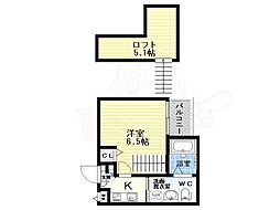 セルフィーユ 1Kの間取図画像