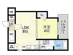 エグレットヒル矢田 1LDKの間取図画像