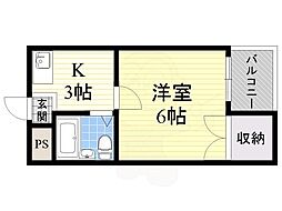 メゾンソフィア 1Kの間取図画像