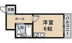ラ・フォーレ田辺 ワンルームの間取図画像
