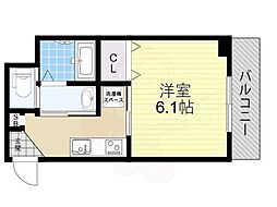 ヴェッセル背戸口 1Kの間取図画像