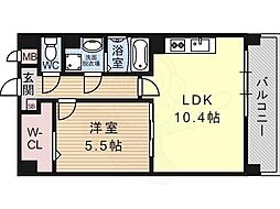 プレーヌうりわり 1LDKの間取図画像