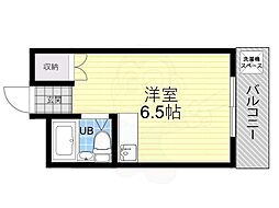 シャトー第2平野 ワンルームの間取図画像