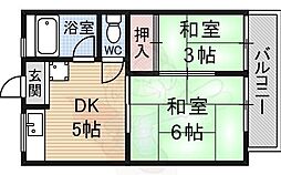 田中ハイツ 2DKの間取図画像