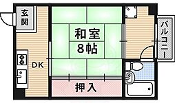 高瀬ハイツ 1DKの間取図画像