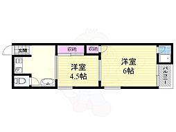 蔵垣内ネオ文化 2Kの間取図画像