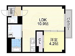 JR東海道・山陽本線 茨木駅 徒歩15分の賃貸マンション 3階1LDKの間取り