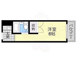 大池五番館 ワンルームの間取図画像