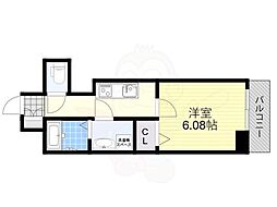 阪急京都本線 正雀駅 徒歩3分の賃貸マンション 5階1Kの間取り