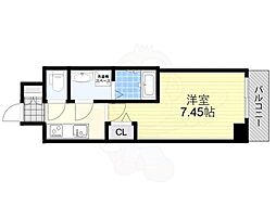 阪急京都本線 正雀駅 徒歩3分の賃貸マンション 8階1Kの間取り
