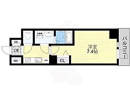 JR東海道・山陽本線 千里丘駅 徒歩3分の賃貸マンション 2階1Kの間取り