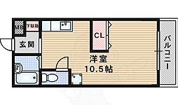 JR東海道・山陽本線 千里丘駅 徒歩15分の賃貸マンション 1階ワンルームの間取り