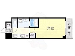 JR東海道・山陽本線 千里丘駅 徒歩3分の賃貸マンション 6階1Kの間取り