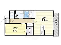 JR東海道・山陽本線 岸辺駅 徒歩13分の賃貸マンション 1階1LDKの間取り