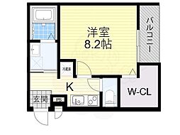 阪急京都本線 正雀駅 徒歩10分の賃貸アパート 1階1Kの間取り