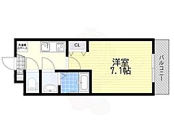 KORE・YIELD千里丘 1Kの間取図画像