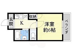 ロイヤルミサワ ワンルームの間取図画像