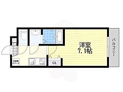 KORE・YIELD千里丘 1Kの間取図画像