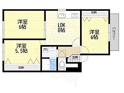 ジラソーレタムラ 3DKの間取図画像