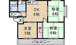 スターハイツ鮎川 3DKの間取図画像