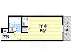 シャルム茨木 ワンルームの間取図画像