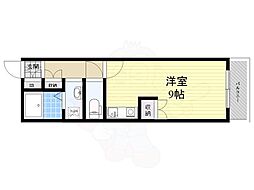 エキスポロード茨木 1Kの間取図画像
