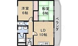 チサトマンション 2LDKの間取図画像