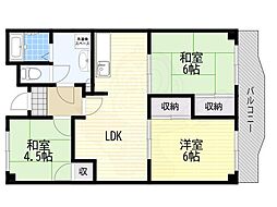 メゾンカーサー2号館 3LDKの間取図画像