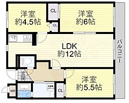 マンション・フオルツーナ 3LDKの間取図画像