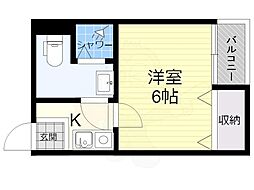 フォアール中村町 1Kの間取図画像