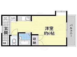 スチューデントパレス茨木 ワンルームの間取図画像