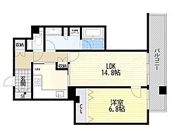 OAPレジデンスタワー西館 1LDKの間取図画像