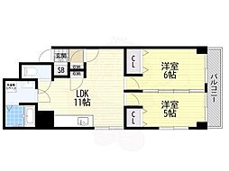 AlphaVilla桜井谷 2LDKの間取図画像