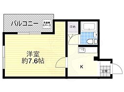 ロイヤル摂津 ワンルームの間取図画像