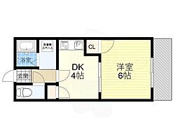 吉川ハイツ 1DKの間取図画像
