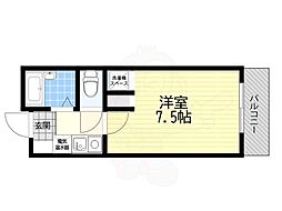 モアクレスト 1Kの間取図画像