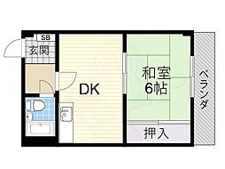 青葉丘コーポ 1DKの間取図画像