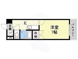 プランドール松本 1Kの間取図画像
