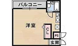 メゾンクレール ワンルームの間取図画像
