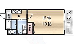 パーシモン茨木 1Kの間取図画像