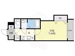 Luxe茨木 1Kの間取図画像