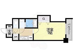 Luxe茨木 1Kの間取図画像