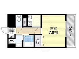 グラヴィール 1Kの間取図画像