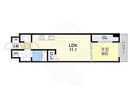 ビエラコート岸部中 1LDKの間取図画像